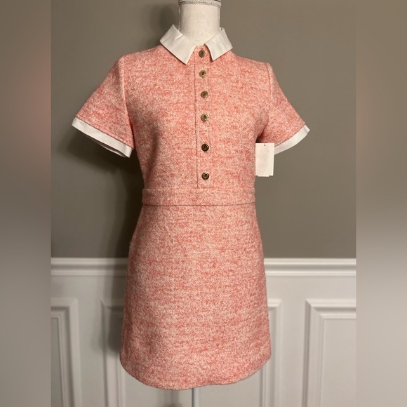 Maje Ranello Collared Mini Dress in Pink sz FR 34 XS 450$ - Picture 13 of 17